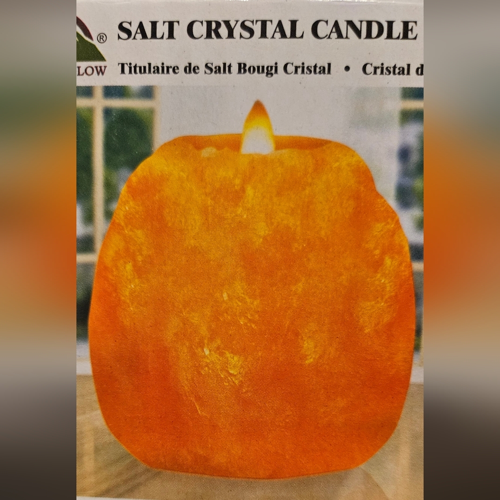 Orange Salt Crystal Candle Holder